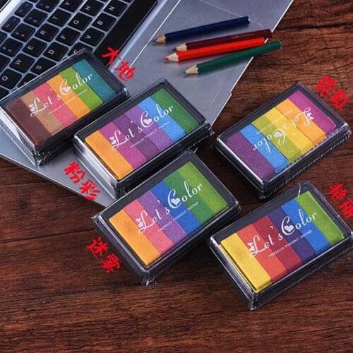 5style Sweet Candy Color Rainbow Inkpad Gradient Color ink Pad DIY Stamps Decoration Fingerprint Scrapbooking Accessories