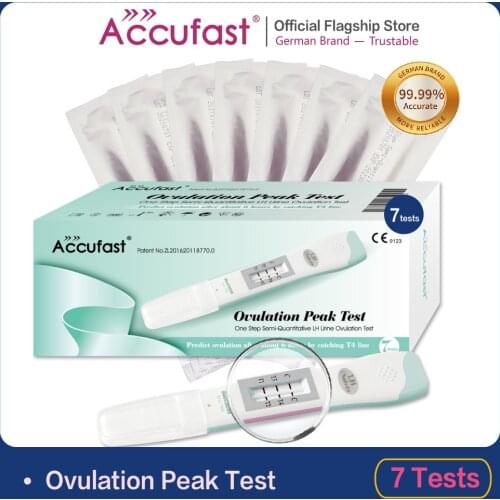 ACCUFAST 7Pcs Ovulation Test Stick Predict Ovulation After About 6 Hours By Catching T4 line Urine Test Midstream For Fertility