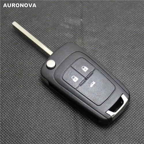 AURONOVA New Replace Folding Key Shell for Buick Excelle Regal Lacrosse Aveo 3 Buttons Remote Car Key Case DIY