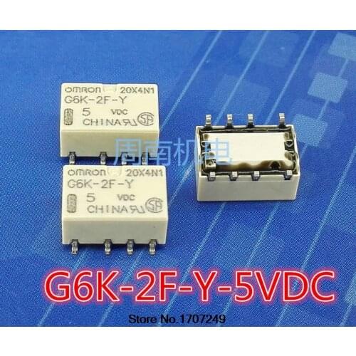 Free Shipping 10PCS new original Omron Relay G6K-2F-Y-5VDC G6K-2F-Y-DC5V G6K-2F-Y 5VDC 1A 8Pin