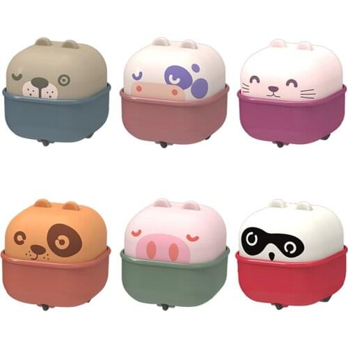 Childrens Cartoon Cute Cup Pet Press Slide Toys Car Return Force Inertia Mini Inertial Vehicle Boy Girl Wind Up