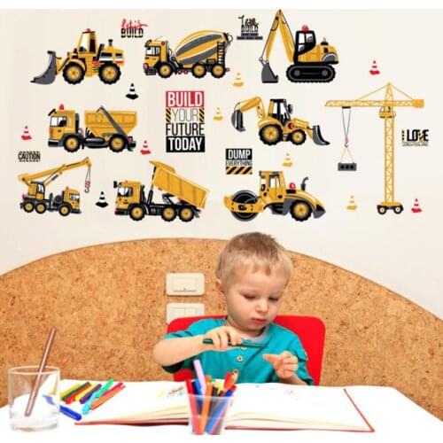 DIY Cartoon Car Truck Pattern Wall Stickers for Kindergarten Kids Childrens Room Decor Vinyl Art Wall Poster Popular Gift
