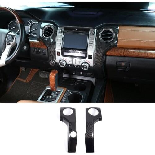 For 2014-2020 Toyota Tantu car interior dashboard air outlet ventilation frame ABS carbon fiber pattern/sports red auto parts