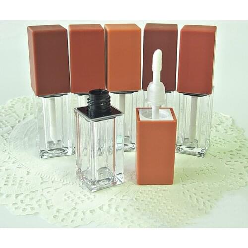 40pcs 5ml DIY New Pumpkin Color Empty Lip Gloss Tube Elegant Reddish Brown Cosmetic Lipbalm Liquid Lipstick Refillable bottle