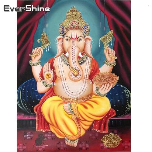 Evershine Diamond Painting Religion Cross Stitch Indian Elephant God Embroidery Icons 5D Full Square Rhinestone Home Decoration