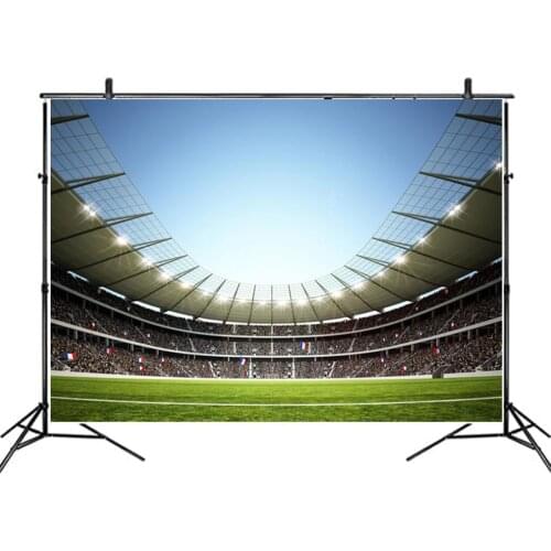 Sun and Football Field Backdrop Photography Background Baby Shower Celebration Photo Booth Studio Decor