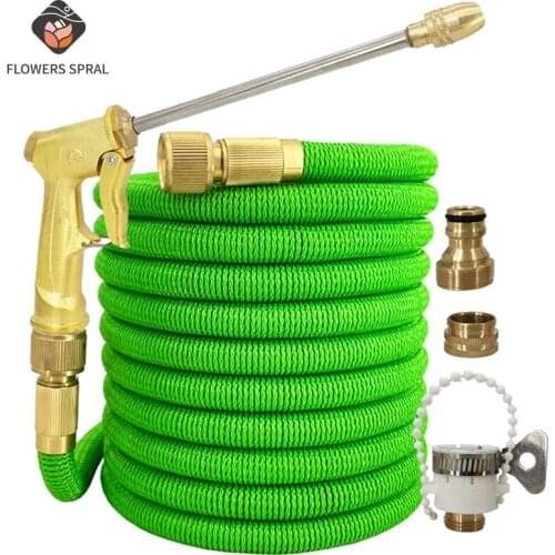 NEW Expandable Garden Water Hose Magic Flexible High Pressure Car Wash Plastic Pipe Watering Hose with Universal Connector Kits