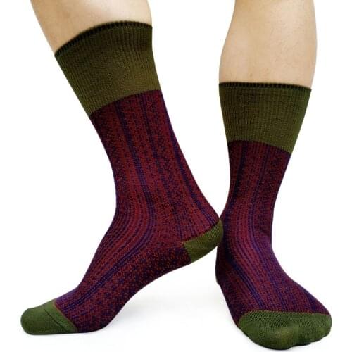 Cotton Socks Vintage Thick Warm Business Men Sock Formal Dress Style High quality Striped Long socks for Male Gentlemen