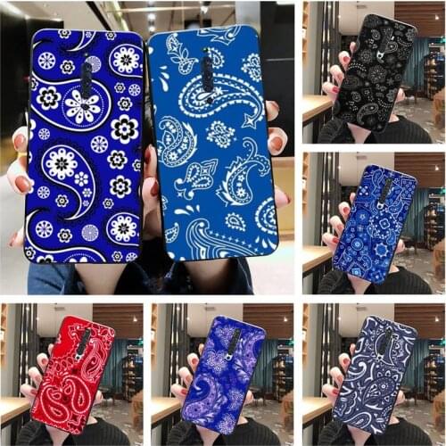 Royal Blue Bandana Phone Case For Oppo A5 A9 2020 Reno2 z Renoace 3pro A73S A71 F11