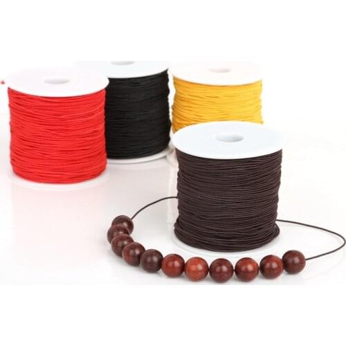50m/roll 1.2mm round Elastic Stretch Nylon Beading Rubber Cord Rope String Thread jewelry finding for DIY Bracelet Craft Making