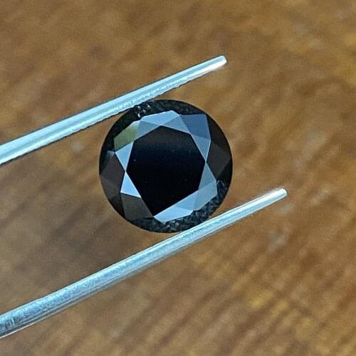 Meisidian 4mm-14mm Round Brilliant Cut VVS1 Black Moissanite High-Quality Lab Grown 9mm 3cts Gemstone