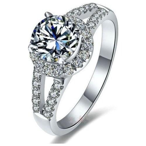 8.0mm Moissanite Engagement Ring Semi Mount Jewelry Solid Gold 18K 2CT Fine Diamond White Gold Wedding Ring for Women 750