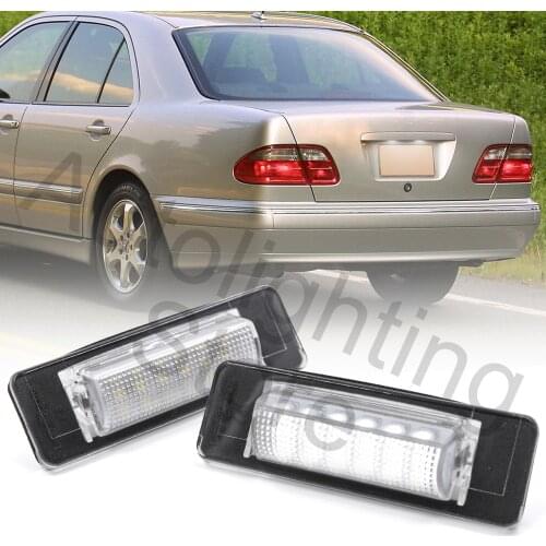 2pcs LED License Number Plate Light For Mercedes Benz E-Class W210 C-Class W202 4Door Sedan Facelift