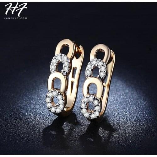 Classic Design Gold-Color Cushion Cut Big CZ Crystal Wedding Hoop Earrings for Women E817