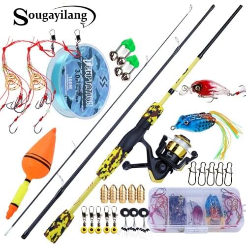 Sougayilang 1.7m High Strength Strong Carbon Fishing Rod with Fishing Reel Fishing Line Fishing Accessories Fishing Tackle