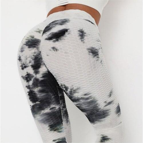Tie Dye Seamless Leggings Women Fitness Push Up Leggings Booty Lifting Workout Pants Gym Running Leggings D177