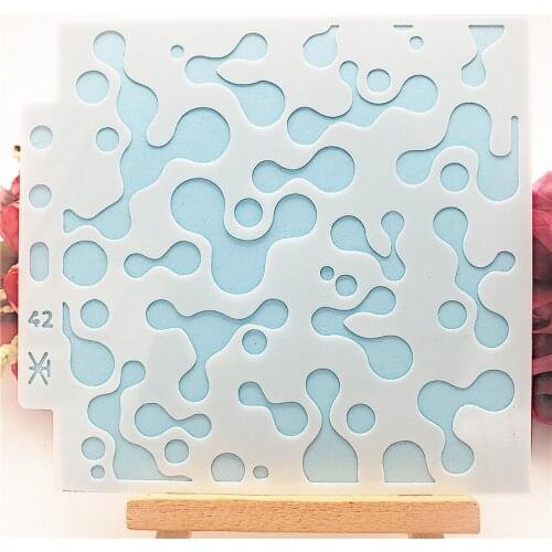 13*14CM Water drople shield DIY cake scrapbook stencils hollow Embellishments printing lace ruler Valentines Day Cover template