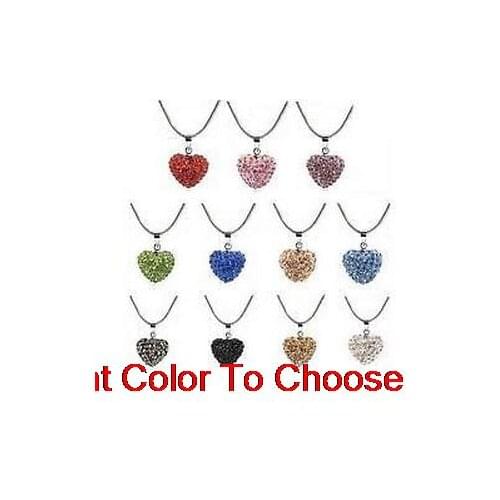 Utu4 christmas gift mixed best hot heart Silver Plated snake chain crystal Necklace