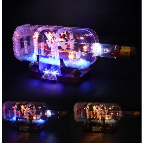 Led Light Set Compatible For Lego 21313 Ideas Serie 16051 creator ship in a Bottle Building Blocks Bricks(only LED light)