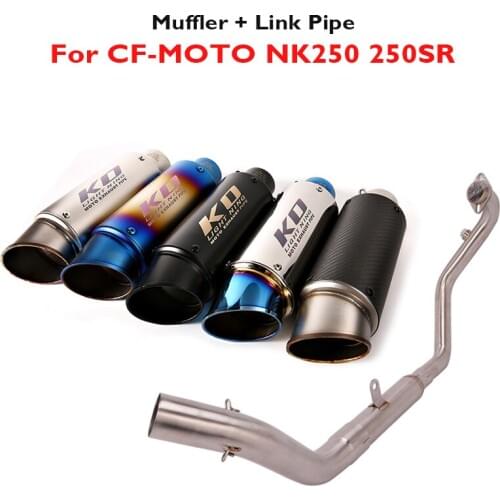 Slip on Motorcycle Exhaust System 51mm Muffler Tip Silencer Connection Link Pipe for CF-MOTO NK250 NK250SR