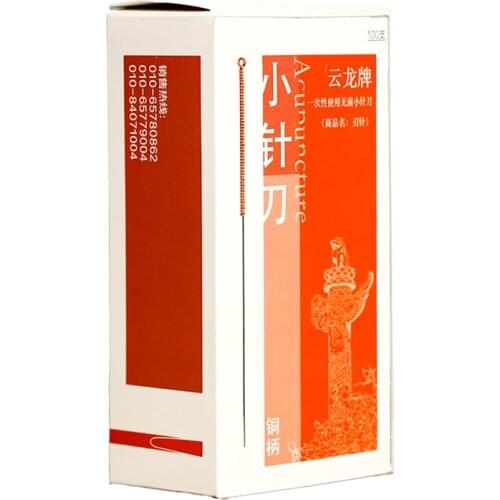 Yunlong copper handle disposable sterility small knife shape pin Acupuncture needles Howe blade needle 100pcs/pack free shippinp