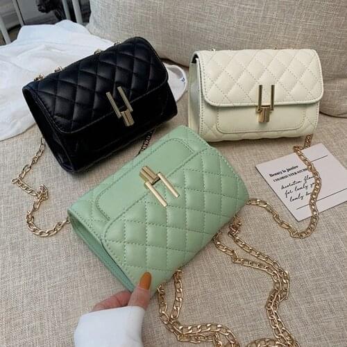 Women Handbags New 2021 Small Shoulder Small Square Bag Female Diagonal Crossbody Messenger Stitch Rhombus All-match Bag