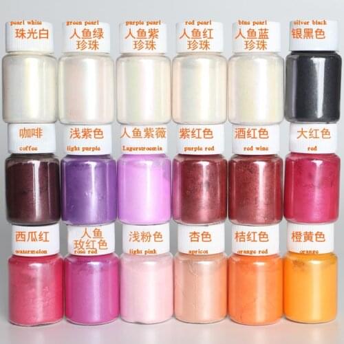10g per bottle Colors epoxy resin pigment metalic balck Mica Powder Dye Pearl Pigment Natural Mica Mineral Powder set