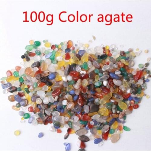 100g Beautiful Tumbled Color agate Crystal Stone specimen Gravel Wholesale lucky Healing
