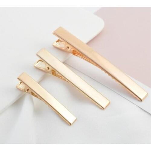 100pcs/lot Gold Single Prong Metal Alligator Hair Clips Hairpins Korker Bow 32mm/42mm/46mm/56mm/76mm