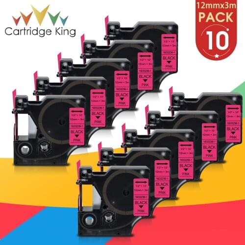 Fluorescent Black on Green 12mm*3m Label Tape Compatible DYMO D1 1933238-2 for LabelManager 160 210D 420P PnP 280 Printer