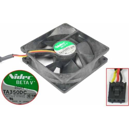 Nidec M33423-68 DC 24V 0.19A 90x90x25mm 3-Wire Server Cooling Fan
