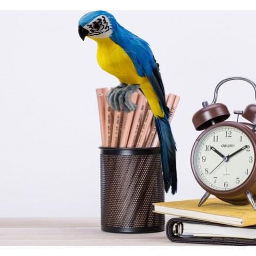 3Pcs Home Ornament Artificial Simulation Parrots Feather Birds Garden Decoration Props Artificial Macaw Parrot Crafts