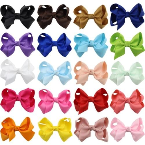 40pcs/lot 3 Inch Grosgrain Ribbon For Hair Bows WITH Alligator Clips Boutique Bow For Girls Bowknots Headdress hair Accessories