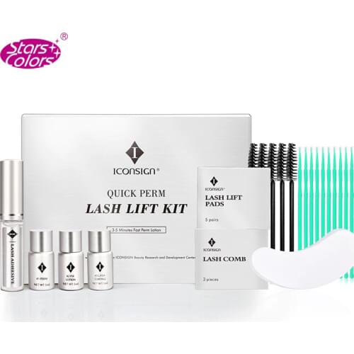 5 Sets/Lot Quick Perm Lashes Lift Kit Eyelash Perming Set Silver Packing Fast Perm Lotion Super Stick Glue