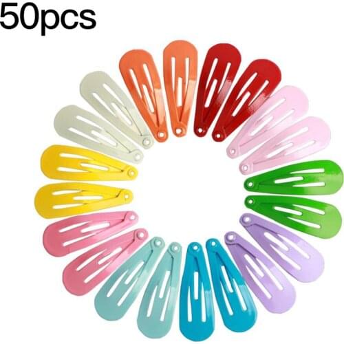 50Pcs/Lot Hair Accessories Candy Color Dropping Hair Clip Princess Barrette Korean Hair Clip Cartoon Headdress Hairpins for Girl