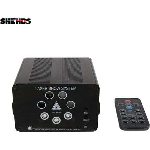 Wireless Remote Control Seven-Hole Red Green Blue Laser LED Pattern Mini Portable Family Birthday Party Stage Effect Lights