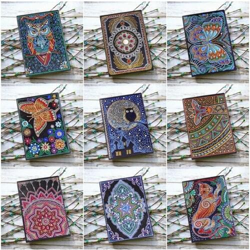 50 Pages Diamond Painting Notebook DIY Mandala Special Shaped Diamond Embroidery Cross Stitch A5 Notebook Diary Book