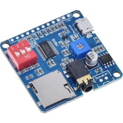 For Arduino MP3 Music Player Voice Playback Amplifier Module 5W SD/TF Card Integrated UART I/O Trigger Class D