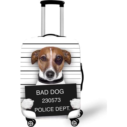 Funny Dog Puppy Suitcase Cover Animal Dog With Hat Travel Accessories Elastic Protective Luggage Covers Anti-dust Case Cover