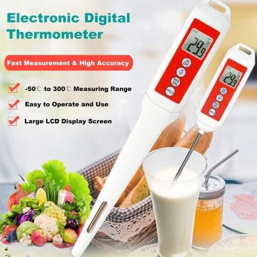 Electronic Digital Thermometer Probe BBQ Cooking Meat Food Temperature Tester High Accuracy with LCD Display