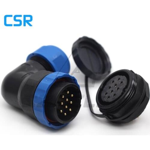 SD28TA-ZM, 90 Degree Elbow Waterproof Connector 10 pin IP67 10 pin Panel Mount connectors, Machinery Automotive Wire Connector