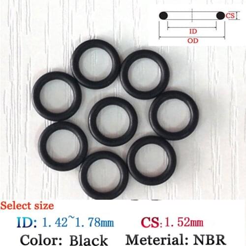 CS 1.52mm Fluoro Rubber O-Ring 50pcs Washer Seals Plastic gasket Silicone ring film oil and water seal gasket NBR material Ring