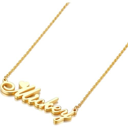 Personalized Name Necklace Custom Letter Pendant Necklace Customized Gold Nameplate Jewelry Gift for Her