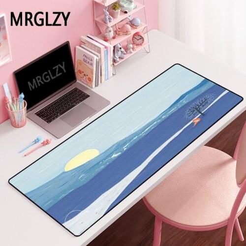 MRGLZY Cute Illustration Mouse Pad Rug Carpet Genshin Impact Gamer Large DeskMat Computer Gaming Peripheral Accessories MousePad