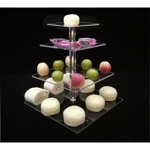 Square Cake Cupcakes Stand Wedding Birthday Acrylic Holder Decors Gift Festive And Party Supplies custom size and height