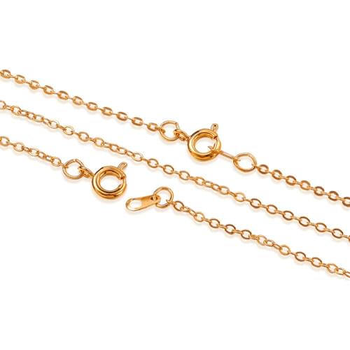 Brass Chain for Necklace Making, Nickel Free, Golden, 18"
