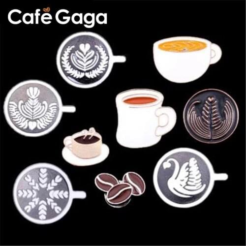 Barista brooch metal drip brooch accessory retro coffee machine coffee machine cup commemorative badge birthday gift