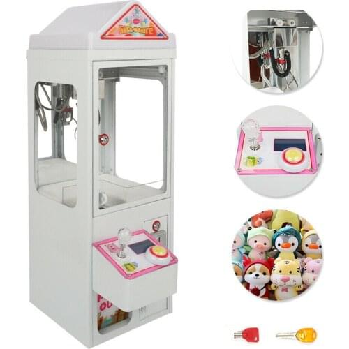 Mini Toy Claw Crane Game Machine Coin Operated Candy Toy Grabber Catcher Carnival Charge Play Mall w/ LED Lights a&Sound Gift