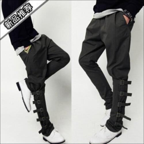 Men Slim Harem Pants Personality Skinny New Fashion Casual Trousers Hairstylist Nightclub Singer Stage Costumes
