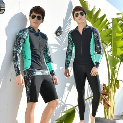 2019 Plus size Mens swimming Rash Guards floral printed UV rashguard men surfing suits windsurfing short/long pants